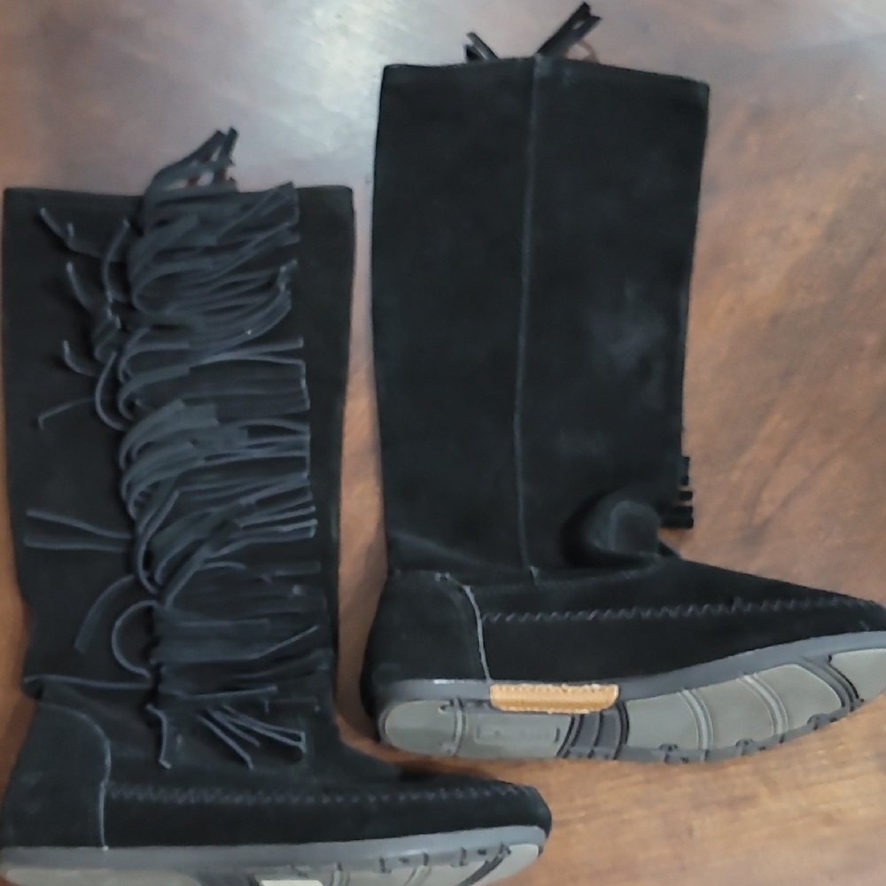 Skechers Black  Fringe Boots